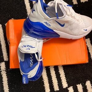 Nike Men's White & Blue Air Max 270 Sneakers